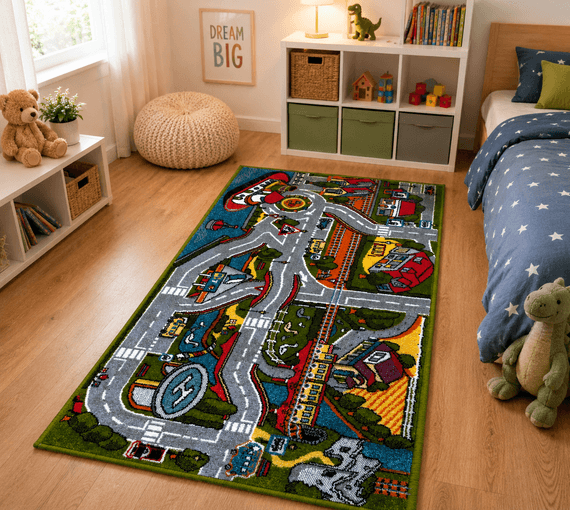 Kids City Roads Play Mat Rug 