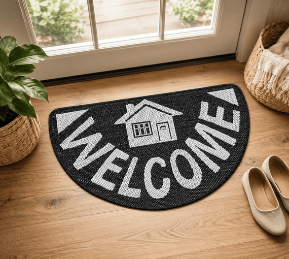 Welcome Doormat Half Moon