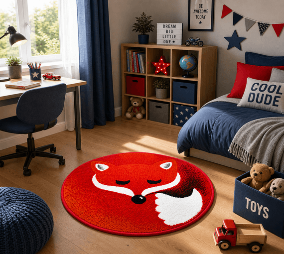 Fox Round Rug