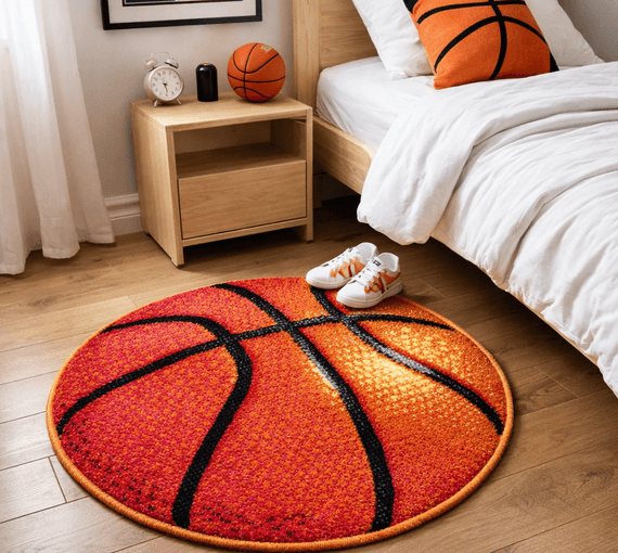 Basketball Round Rug